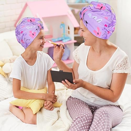 Vista 96 de Basumee Toalla de microfibra para el cabello para niños, paquete de 2 toallas de pelo de secado rápido con turbantes para cabello húmedo, toalla
