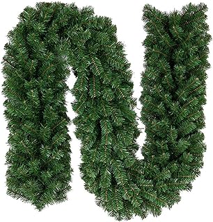 Yosayd Christmas Garland Greenery Tree Branch Outdoor Holiday Decorations Pine Garland with 280 Tips, 9-Feet Xmas Garland