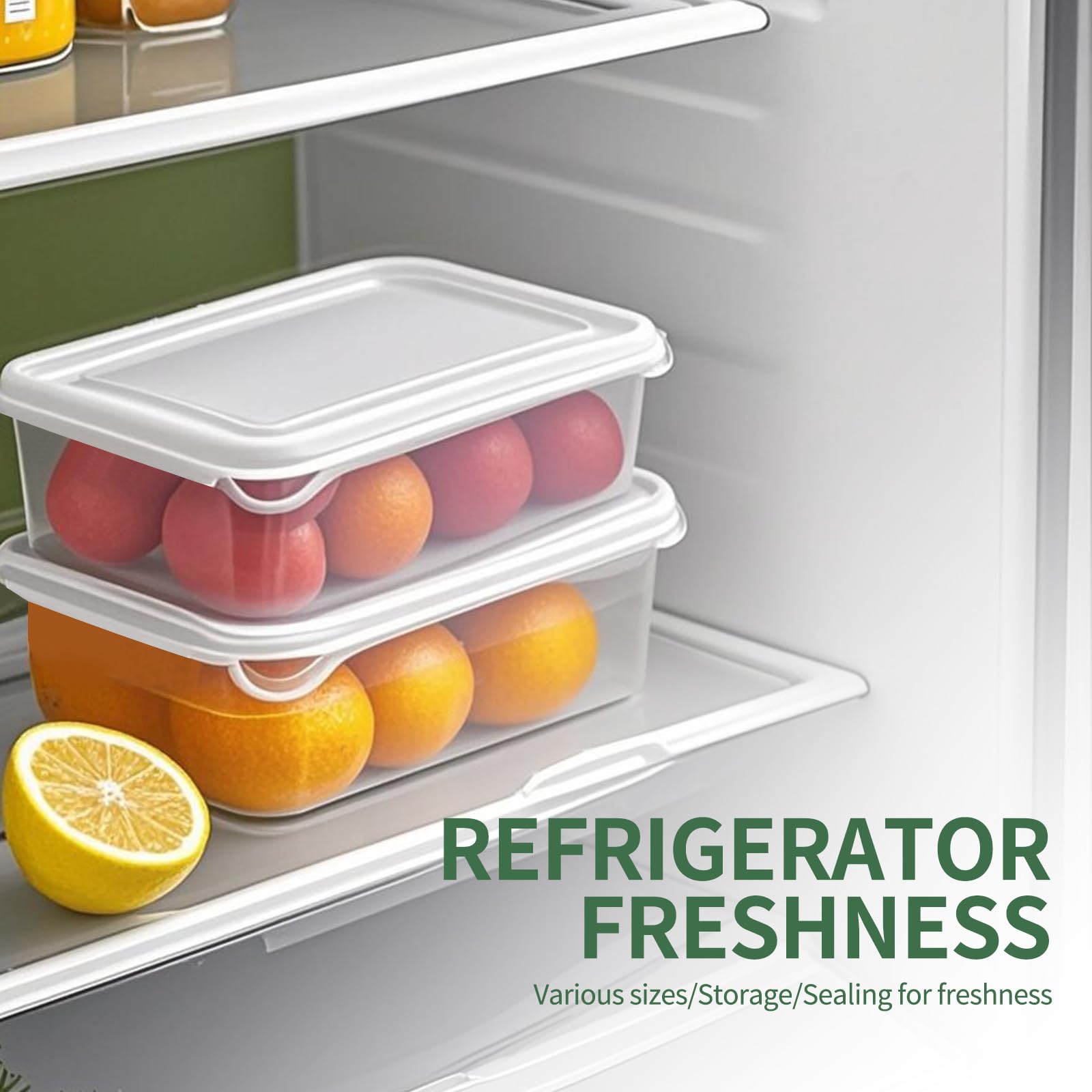 12 contenitori per alimenti, impilabili, contenitori in plastica con coperchio, per alimenti, set di contenitori per alimenti, organizer da cucina e stoccaggio