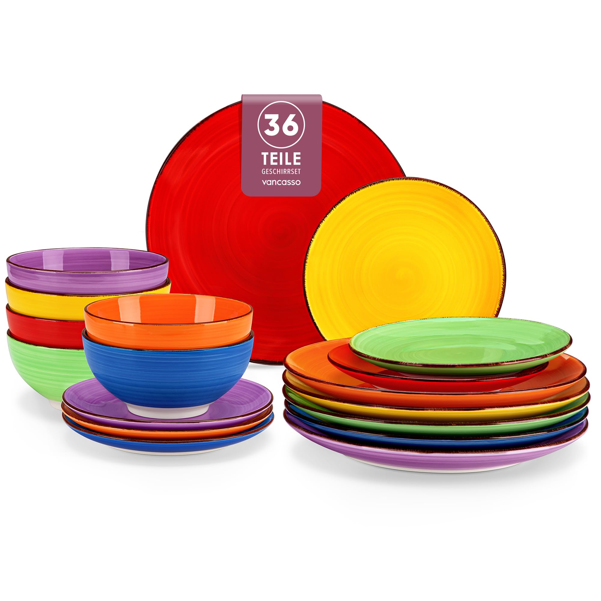 Platos Hondos Vancasso Serie BONITA 12 Personas, Platos Vajilla 36