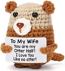Presentes para sua esposa do marido - Presente de lontra de crochê feito à mão para mulheres - Emocional Romântico Aniversário Dia dos Namorados Decoração de aniversário de casamento