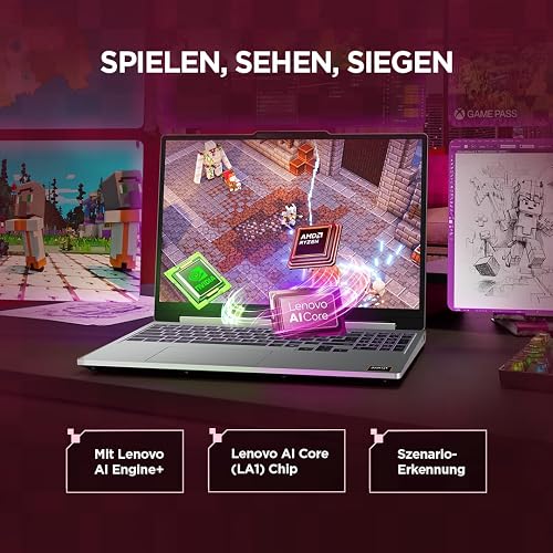 Lenovo LOQ Gaming AI Ordinateur portable | Écran 15,3" WUXGA 165 Hz | AMD Ryzen 7 250 | 16 Go de RAM | SSD 1 To | NVIDIA GeForce RTX 5060 | Windows 11 | QWERTZ | Gris | 3 mois GamePass - 5