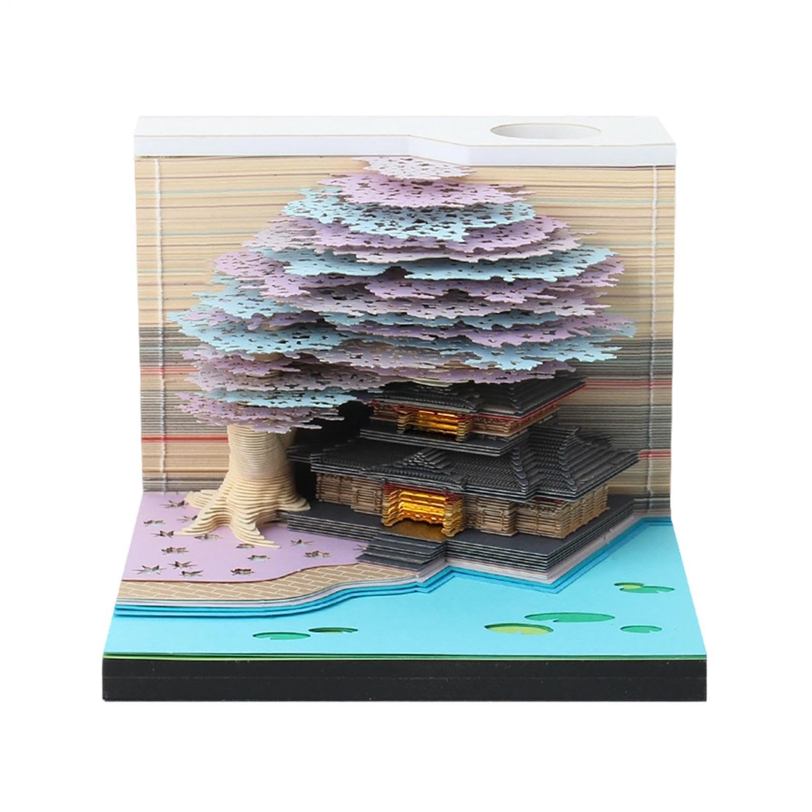 3D Kalender 2027 3D Schreibtisch Zeitmesser Schnitzerei Notiz-Block | Zeitmesser-Kalender Schreibtisch Dekoration Für Bücherregal, Homeoffice, Schule, Studentenwohnheim, Wohnung, Schlafzimmer,