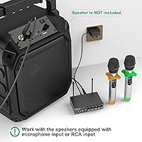 Vista 4 de FIFINE Micrófono de mano inalámbrico UHF de doble canal, fácil de usar, sistema inalámbrico para karaoke K036