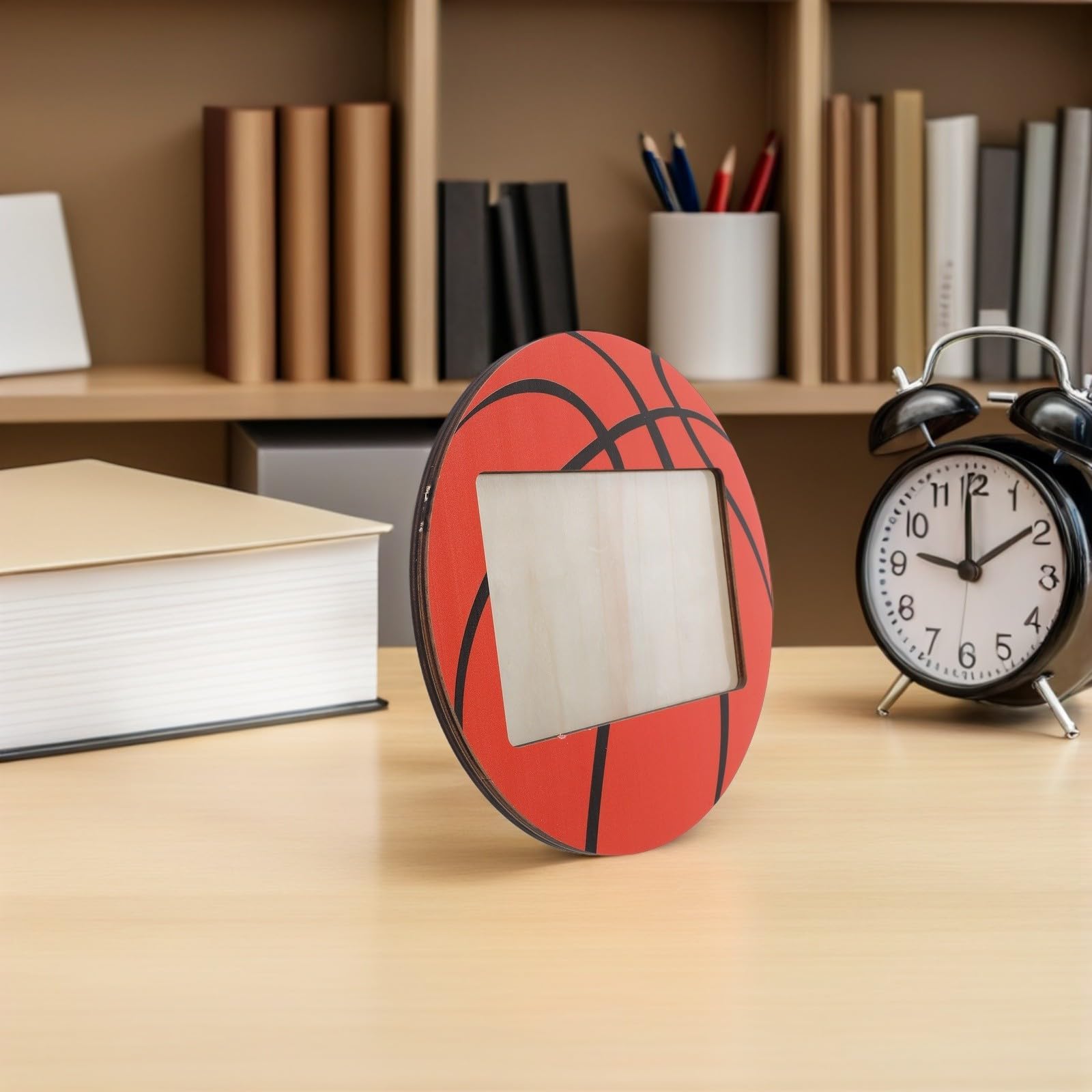 Operitacx 6 Pezzi Cornice per Foto in Legno a Tema Basket per Festa Mondiale, Decorazione Versatile e Durevole per Ufficio e Tavoli da Pranzo con Stile Rustico e Moderno