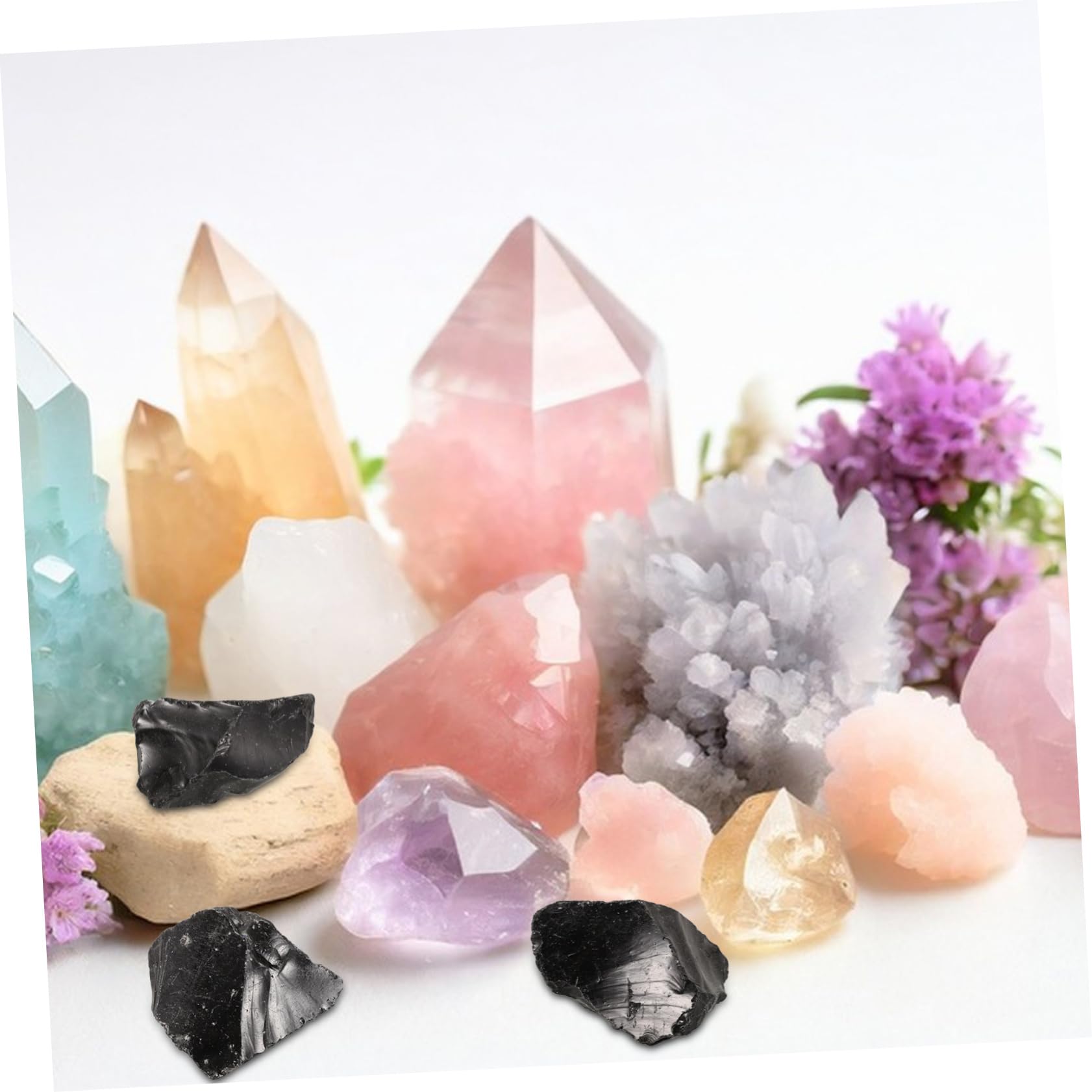 Alipis 4 Stück 1 Obsidian Rohstein Obsidian Kies Set Roher Natürlicher Roh Kristall Steinsammlungen Kristall Rohstein Kugelkristalle In Großen Mengen