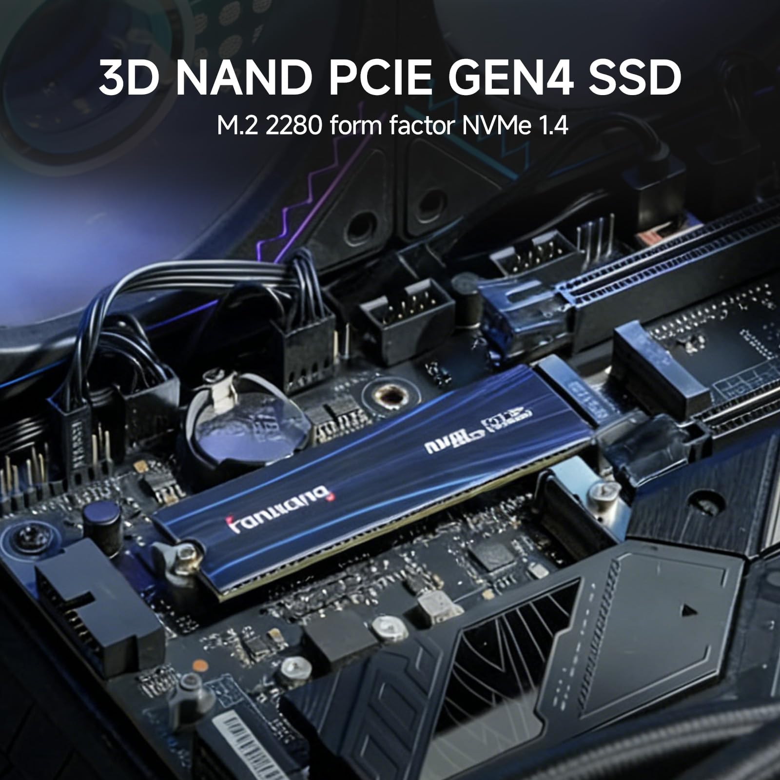 fanxiang NVMe dysk SSD 1 TB, M.2 PCIe Gen4x4 Gaming Solid State Drive, odczyt 7100 MB/s, zapis 6100 MB/s, wewnętrzny dysk SSD, dysk twardy do transmisji danych S880E