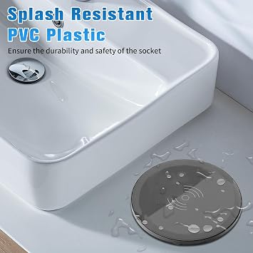 Pop Up Socket with 15W Wireless Charging - 4 AC Outlets, 1 USB Port, and 1 x 20W Type-C Port for Kitchen and Workspace, Overload Protection, Safe Power Solution [UK 13A / 110-250V / 2500W] (Grey)