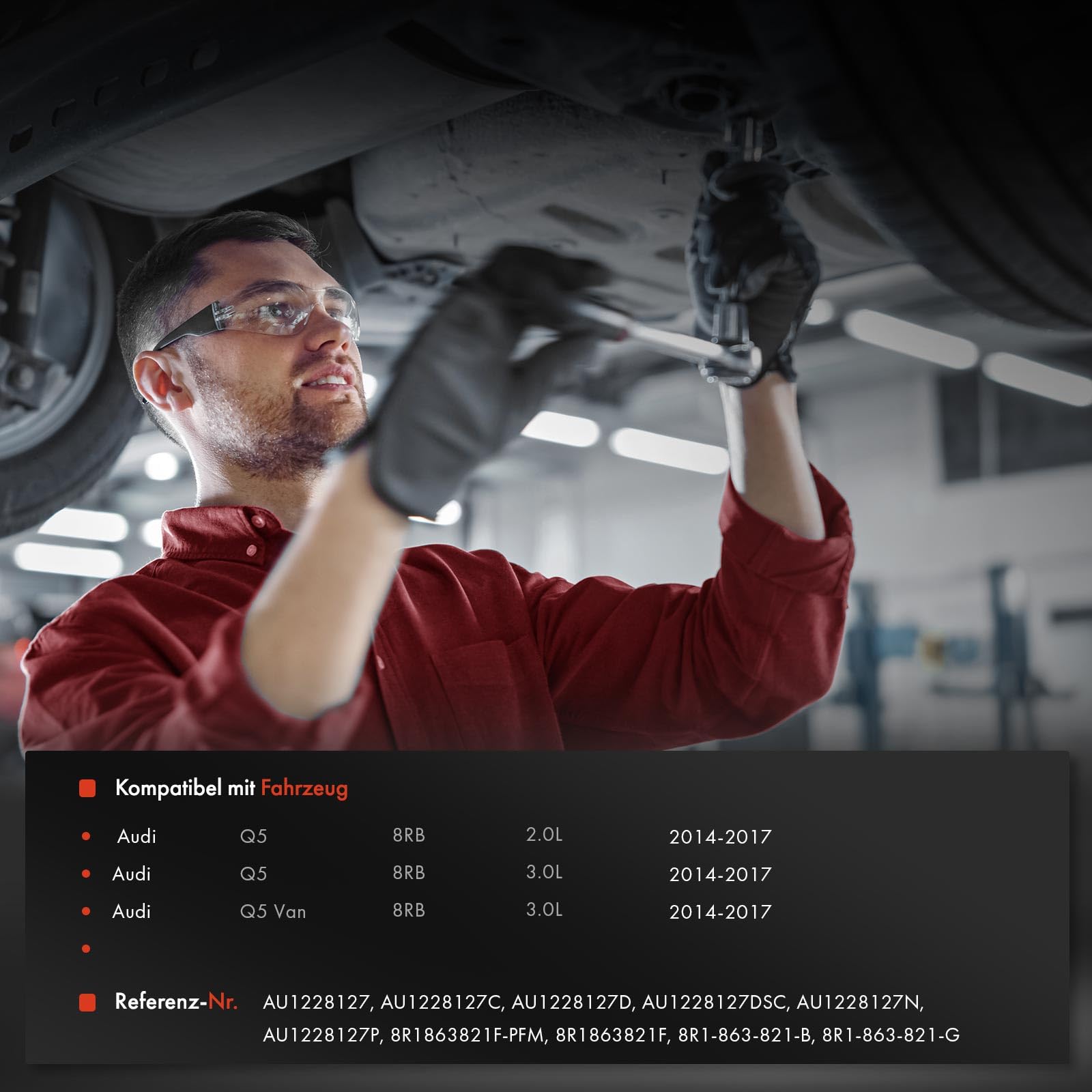 Frankberg Unterfahrschutz Motorschutz Vorne Unten Kompatibel mit Q5 8RB SUV Q5 Van 8RB Kasten/SUV Replace# 8R1863821F,8R1-863-821-B