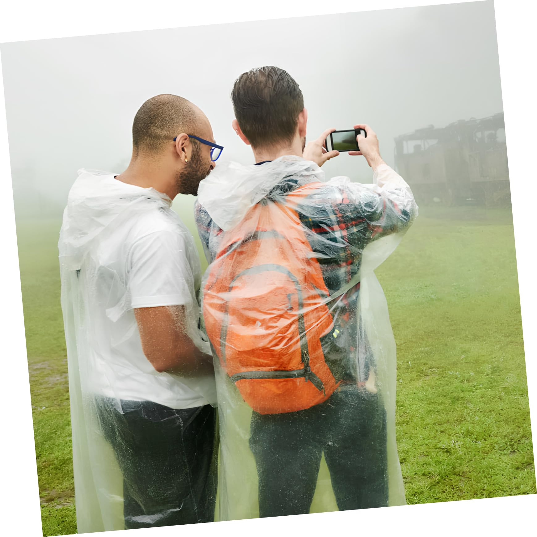 Holibanna 10juegos Traje Transparente Para Hombre Poncho De Lluvia Con Capucha Para Viajes y Acampadas