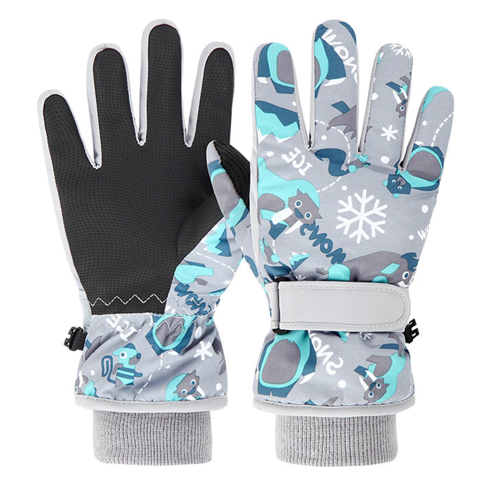 Guantes de Esquí Impermeables para Niños 7-9 Años