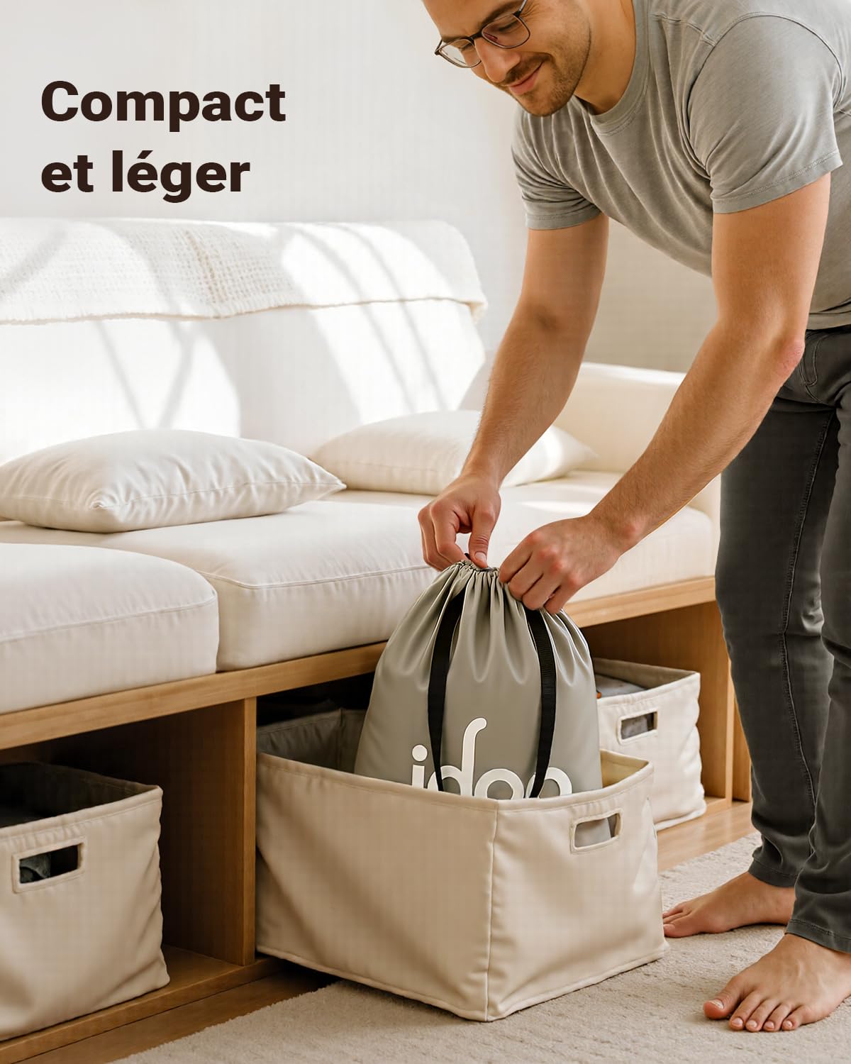 iDOO Matelas Gonflable 2 Personnes, Lit Gonflable avec Pompe Electrique Intégrée, Matelas pneumatique pour l’extérieur et Le Camping, 152 x 203 x 38 cm, 295 Kg Max