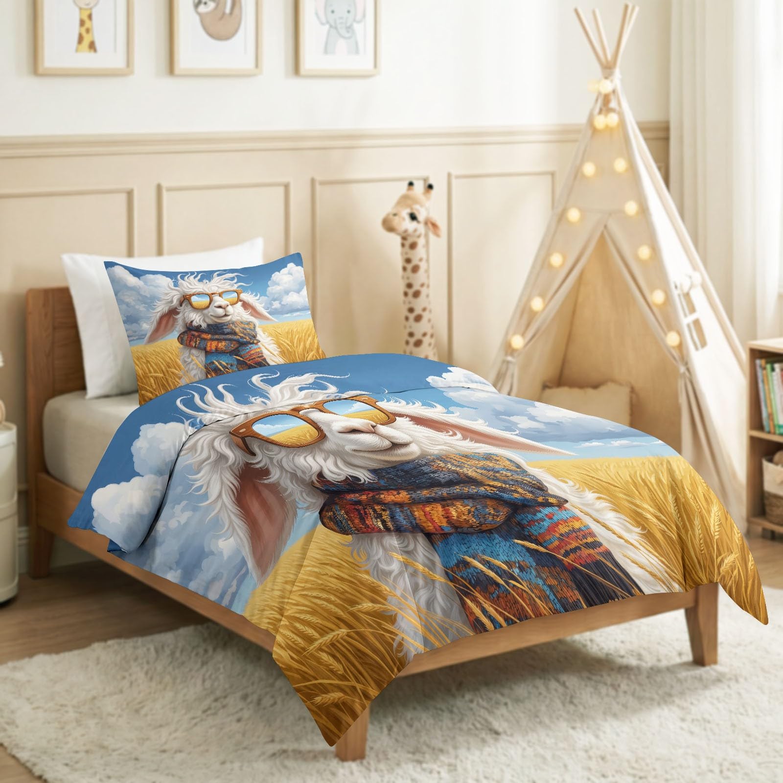 Biancheria da letto da 240 x 220 cm, 3 pezzi, con copripiumino in microfase, con 2 federe da 80 x 80 cm, colore azzurro