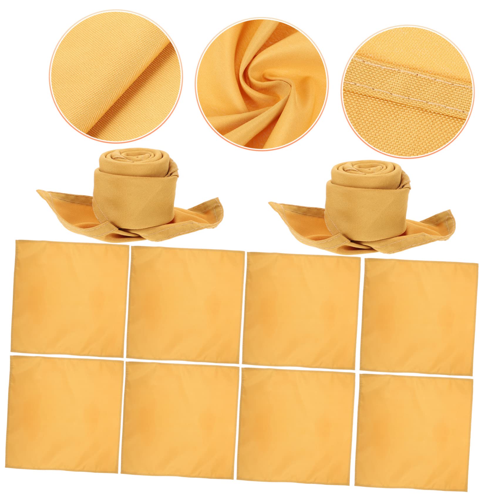Goldene Stoffservietten 10 Stück aus Polyester für Esstisch | Hotel und Restauranttauglich, Waschbar mit Geringer Schrumpfung, Saugfähig und Hautfreundlich