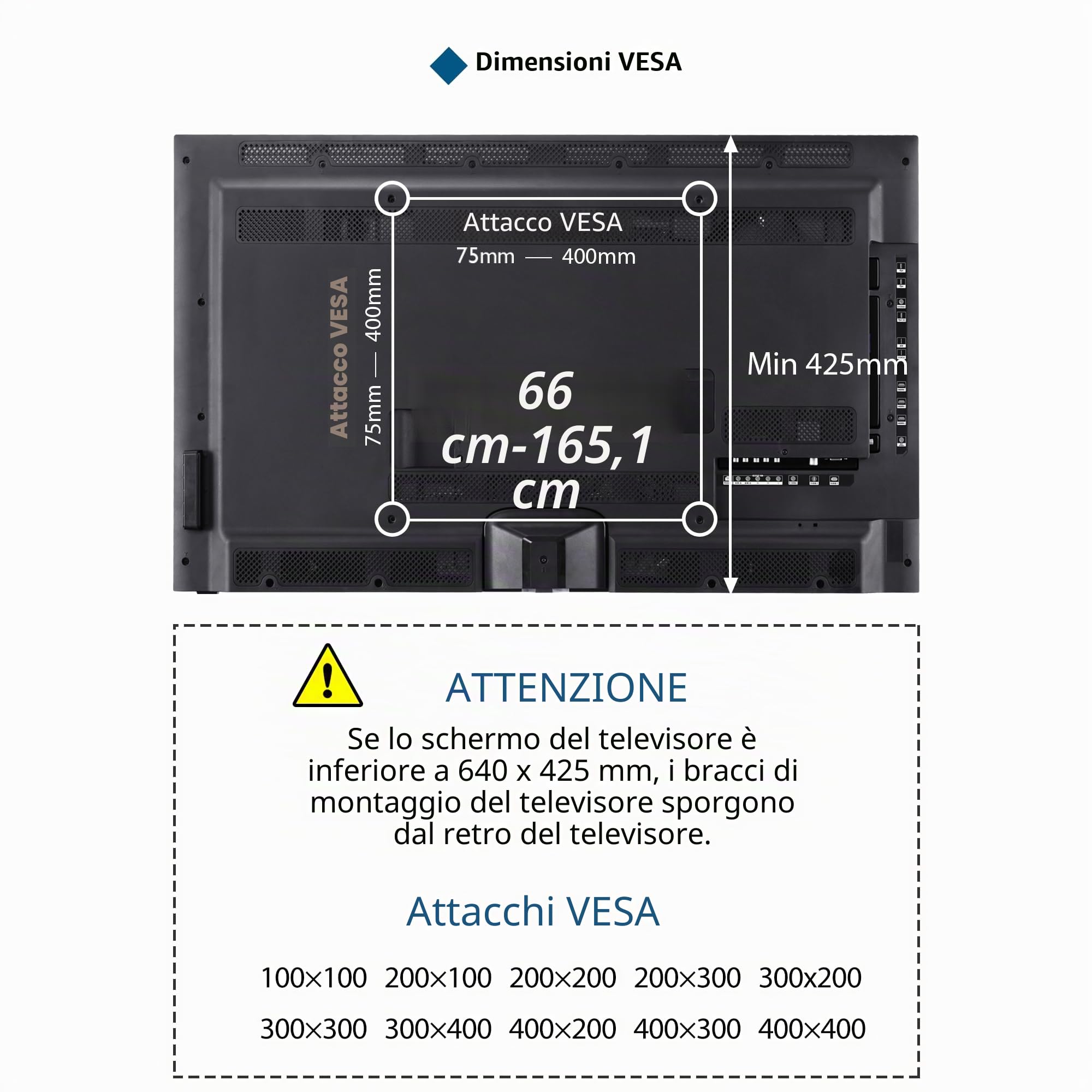 BONTEC supporto TV soffitto regolabile, staffa TV 26-65 pollici fino a 45kg, compatibile VESA 100x100-400x400, porta TV girevole 360°, altezza regolabile 73-98cm, ideale per casa, ufficio e locali