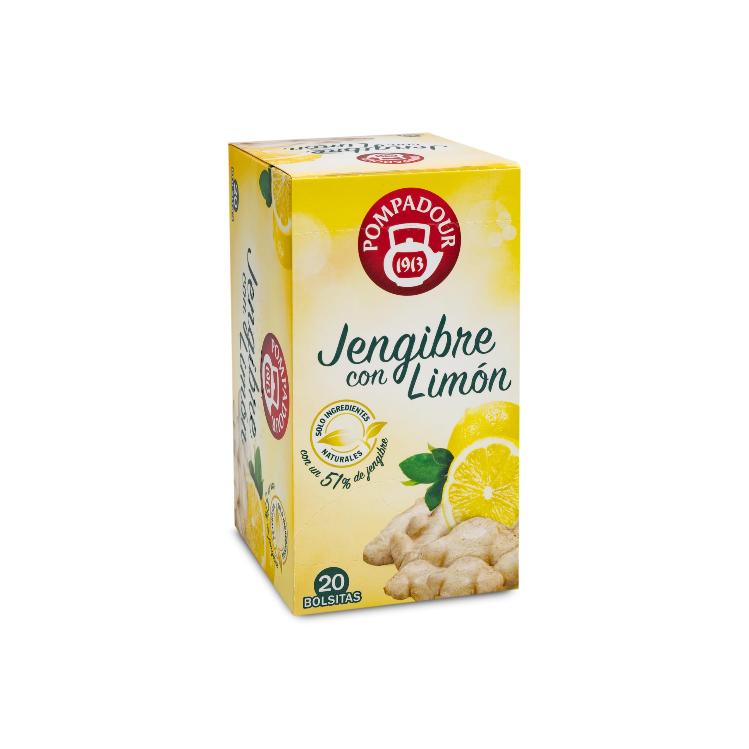 Pompadour Infusion Jengibre con Limón, 20 Bolsitas
