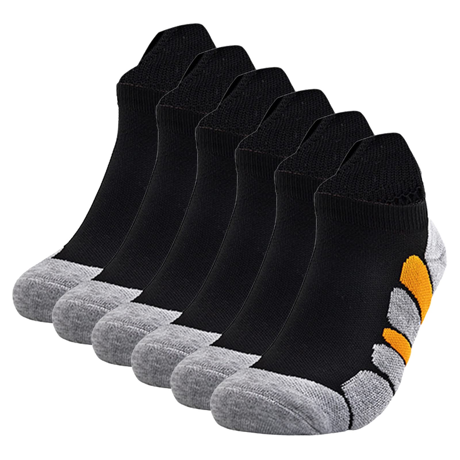 Skarpety do sneakersów dla mężczyzn i kobiet, 38-44, sportowe, bawełniane, oddychające, do biegania dla mężczyzn i kobiet, do fitnessu, biegania, na co dzień i w czasie wolnym – 6 par, czarny, rozmiar uniwersalny