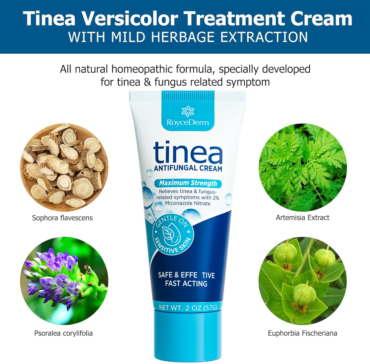 Roycederm Tinea Versicolor Treatment, Athletes Foot Treatment, Ringworm Treatment for Humans, for Tinea Versicolor & Pedis,Fast Healing Anti Fungal Skin Cream - Multi-Functional - Image 3
