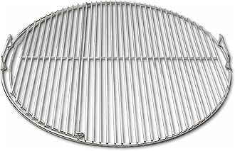 SnS Grills Slow ‘N Sear Easy Spin Charcoal Grill Cooking Grate, 2-Zone Stainless Steel Hinged Replacement - Tailgating & Backyard Cooking - 24” Inches