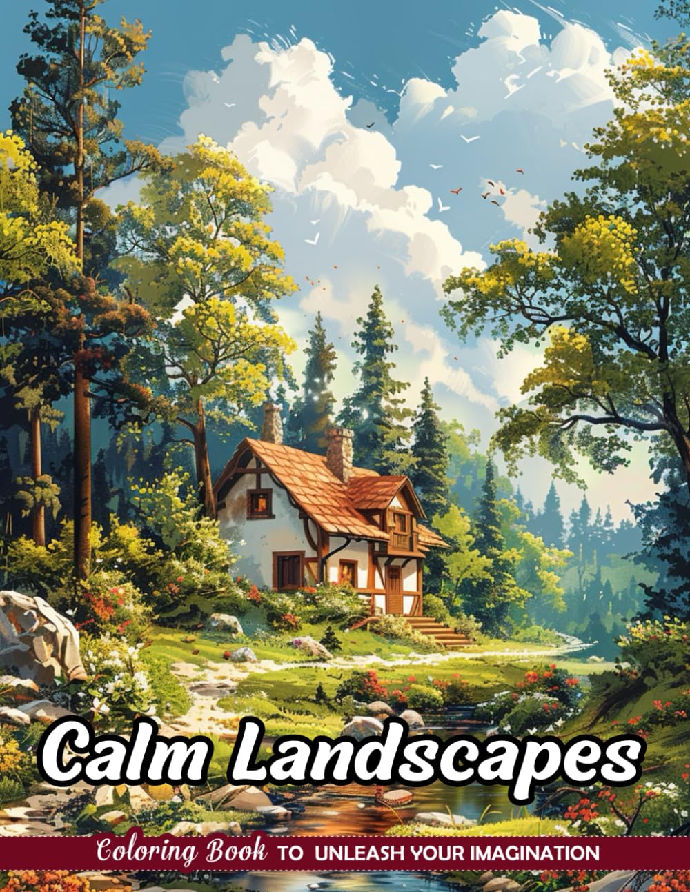 Calm Landscapes Coloring Book: Peaceful Vistas for Mindful Coloring