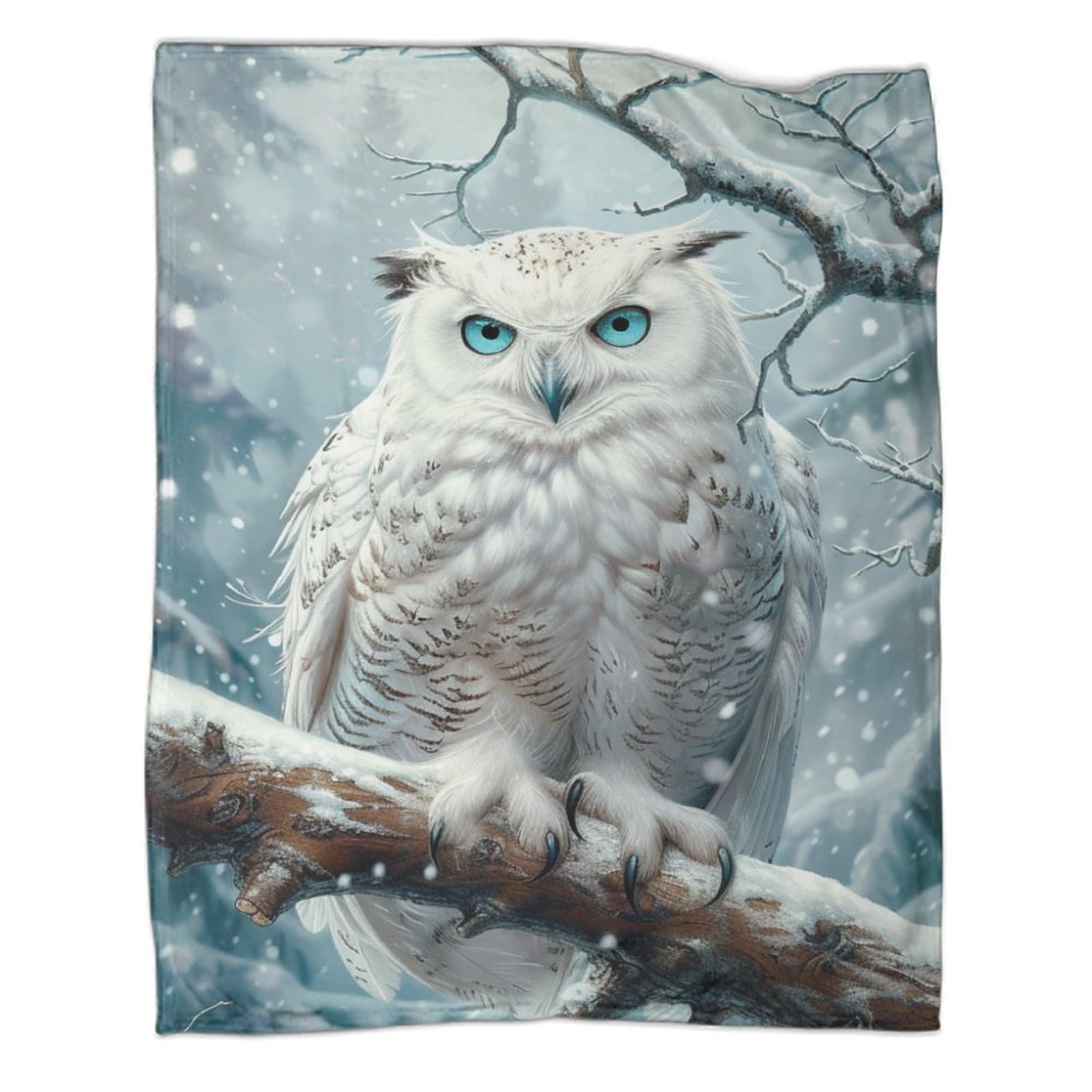Couverture de voyage en microfibre premium douce et chaude motif hibou