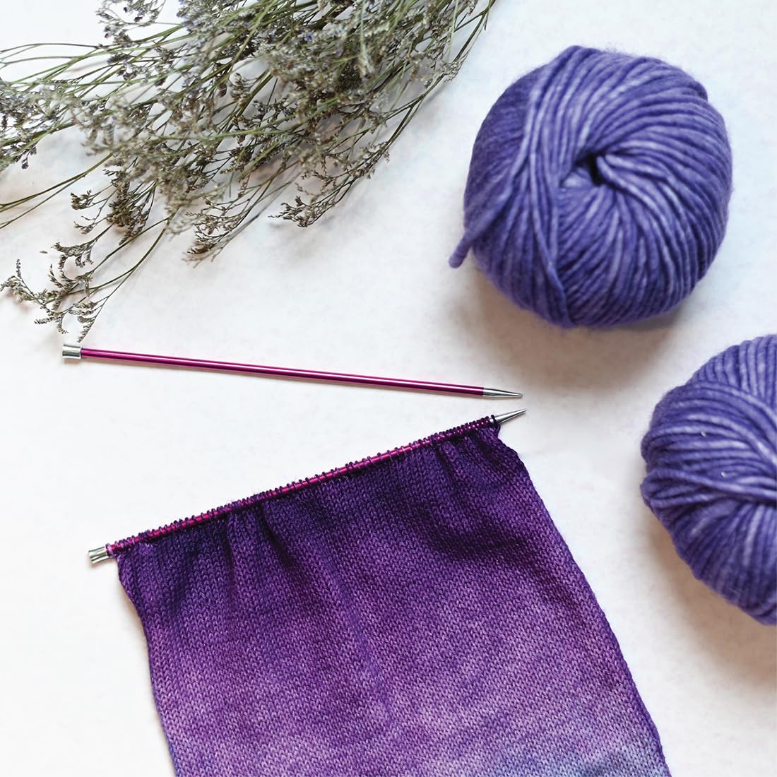 KnitPro Set Zing aghi a punta singola - 11 x 25 cm Coppie di ferri da maglia a punta singola Set Zing Grande, codice colore per principianti, professionisti e set regalo