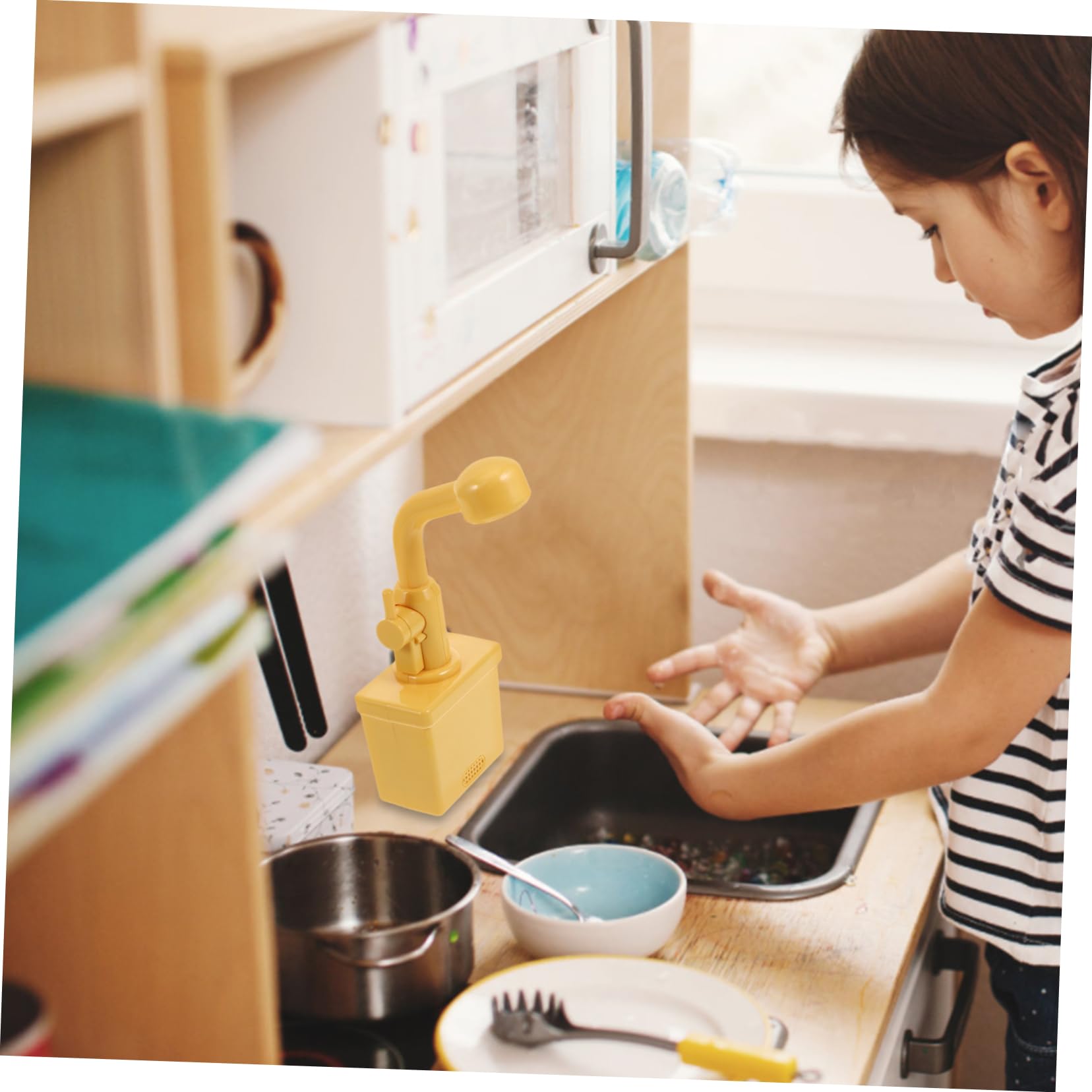 CIYODO Electric Dishwasher Toy with Kitchen Sink Faucet Replacement for Kids Pretend Play Realistic Water Sink Toy for Educational Roleplay - Image 4