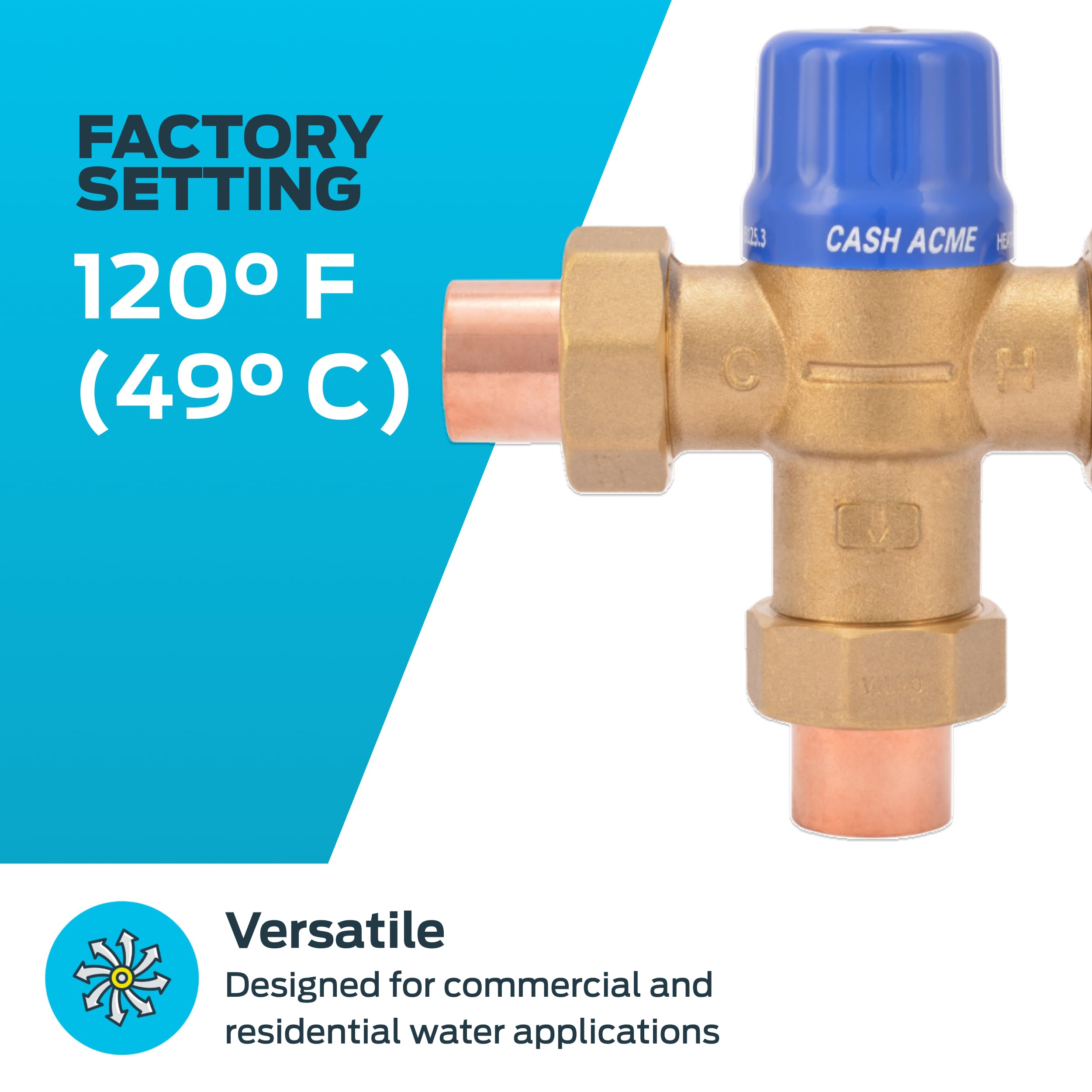 Cash Acme 24502 HG110-D - Connessioni antisudore e controlli integrati da 3/4"