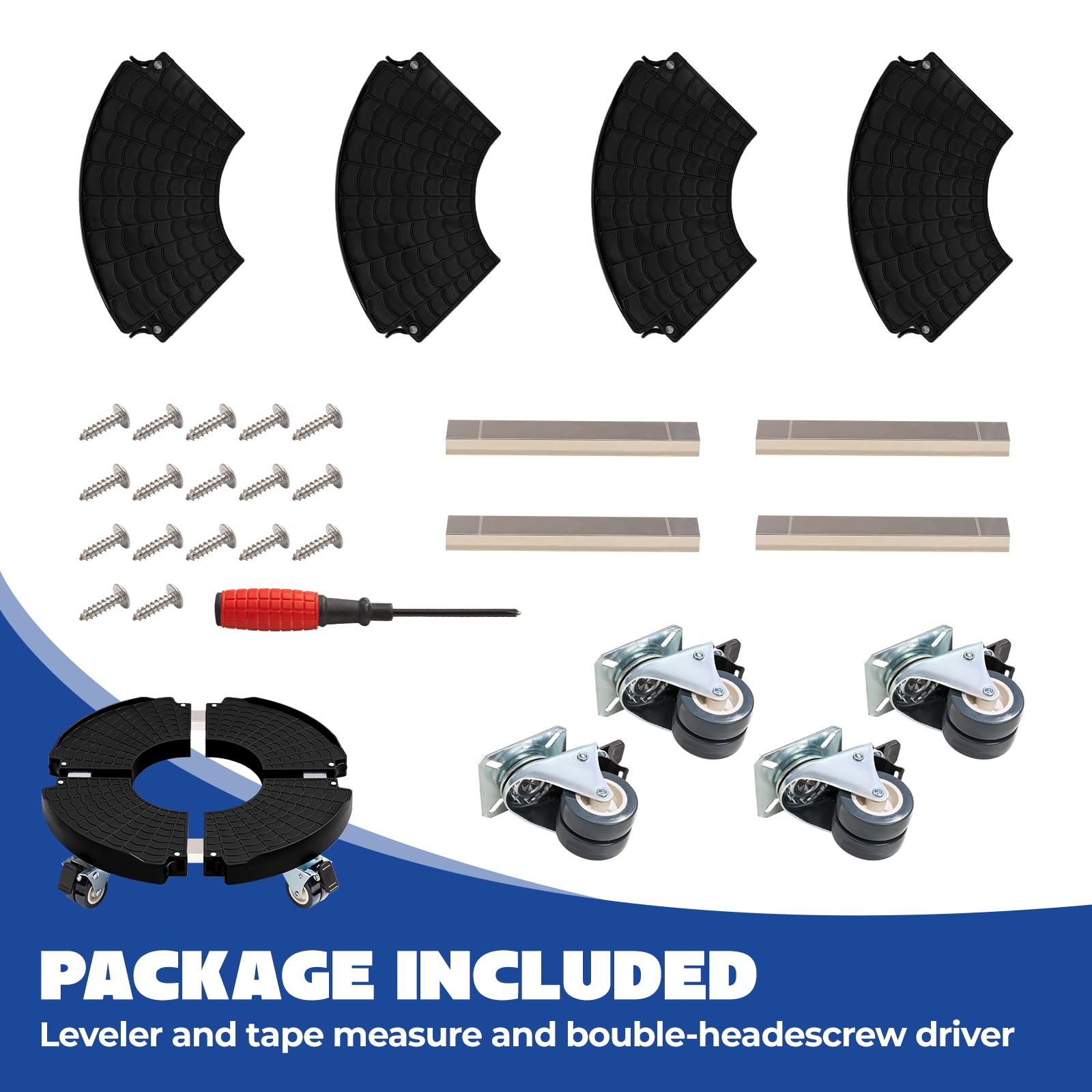 Portavaso resistente con ruote, supporto per piante da esterno, capacità 199 ,6 kg, supporto per carrello per fiori, nero, 43,2 cm