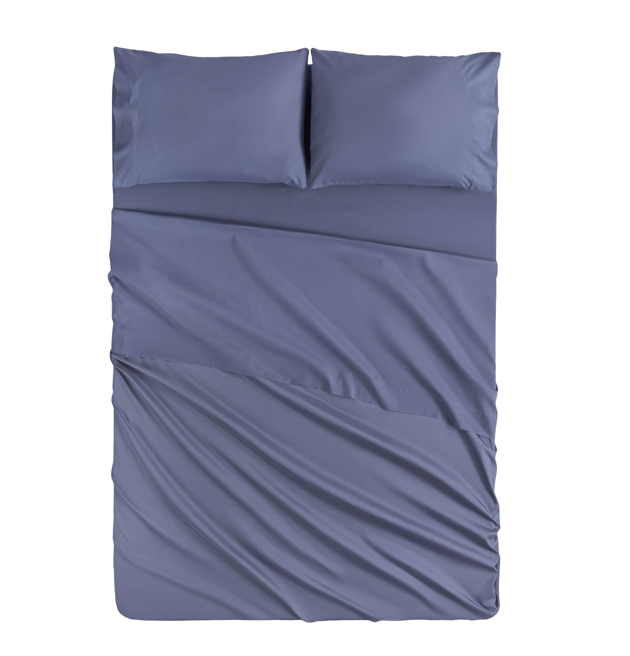 Todocama Underzy 4002 4-częściowy komplet pościeli z regulowaną poszewką i 2 poszewkami na poduszkę 50 x 80 cm (łóżko 150 x 190/200 cm, niebiesko-szary)