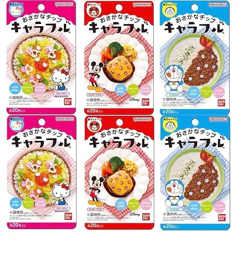 【まとめ買い】キャラフル6袋セット キティちゃん・ミッキー・ドラちゃん3種 各2袋 ふりかけ キャラ弁 おさかなチップ