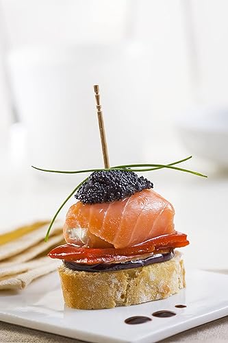 Miniatura 6 de Makerstep 1000 palillos de dientes de madera con mango adornado en recipiente para palillos de dientes, 2 paquetes de 500, bueno para fiestas,