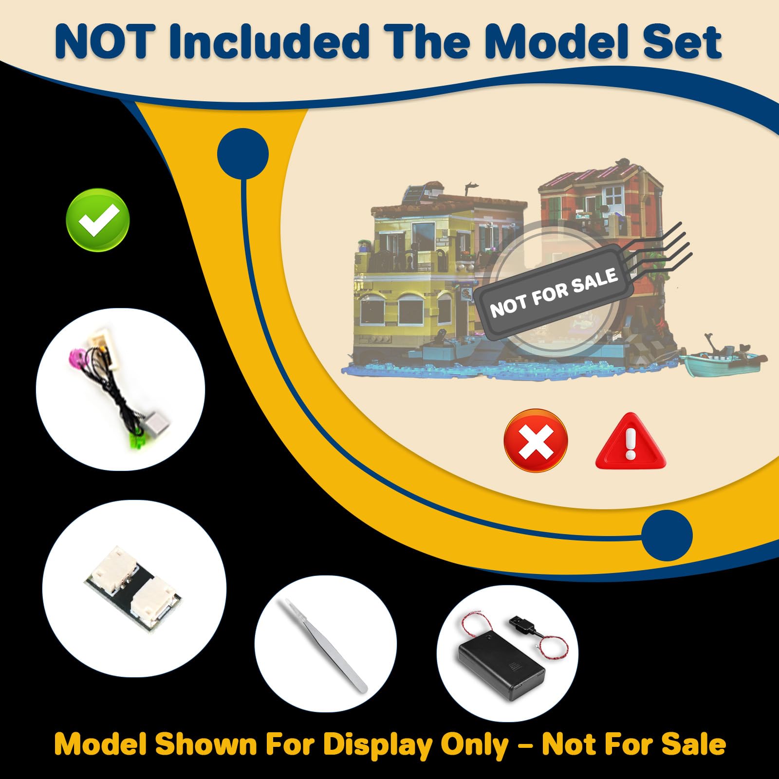 LocoLee RC Led Light Set Compatible with Lego 21359 Italian Riviera Led Decoration Lighting Kit Compatible with Lego 21359 Building Blocks Model,Only Lights Set,No Model - Image 2