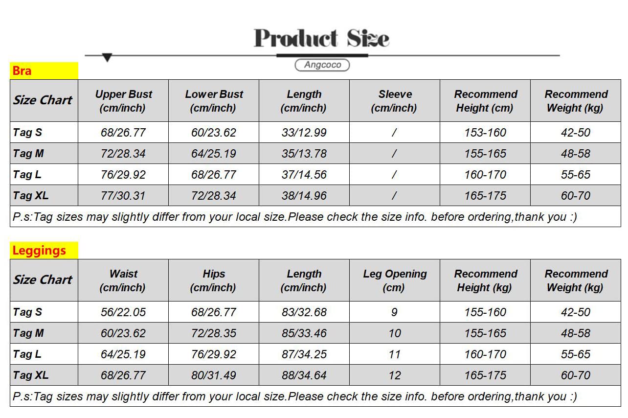 Angcoco Women's High Waisted Tummy Control Yoga Pants+Bra 2-Piece Set