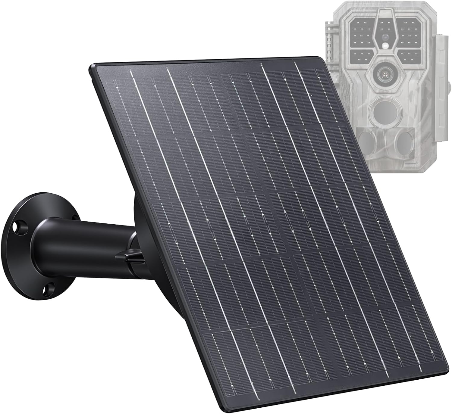 Zivif 10W Trail Camera Solar Panel, 12V Solar Panel for Trail Camera, Game Camera Solar Panel with DC Plugs 5.5x2.1mm, 3.5x1.5mm, 4.0x1.7mm, Supporting 12V/9V/6V Hunting Camera