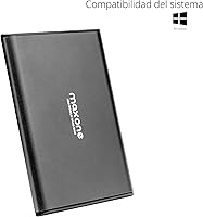 Vista 2 de Maxone Disco duro externo portátil ultradelgado de 1 TB HDD USB 3.0 compatible con PC, portátil, gris carbón