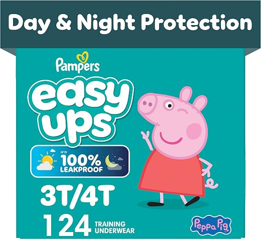Pampers Easy Ups Training Pants Girls and Boys, 3T-4T, 124 Count
