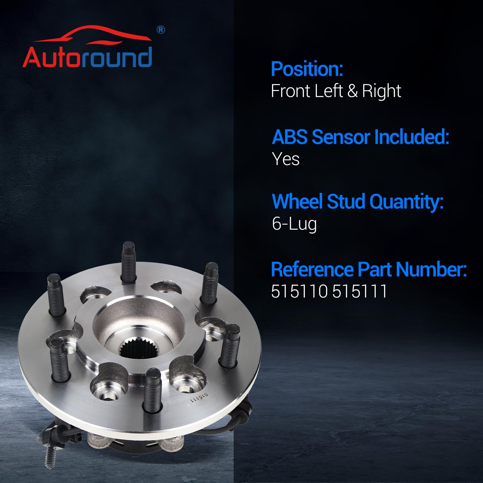 Snapklik.com : Autoround 515111 515110 4WD Front Wheel Bearing And Hub ...