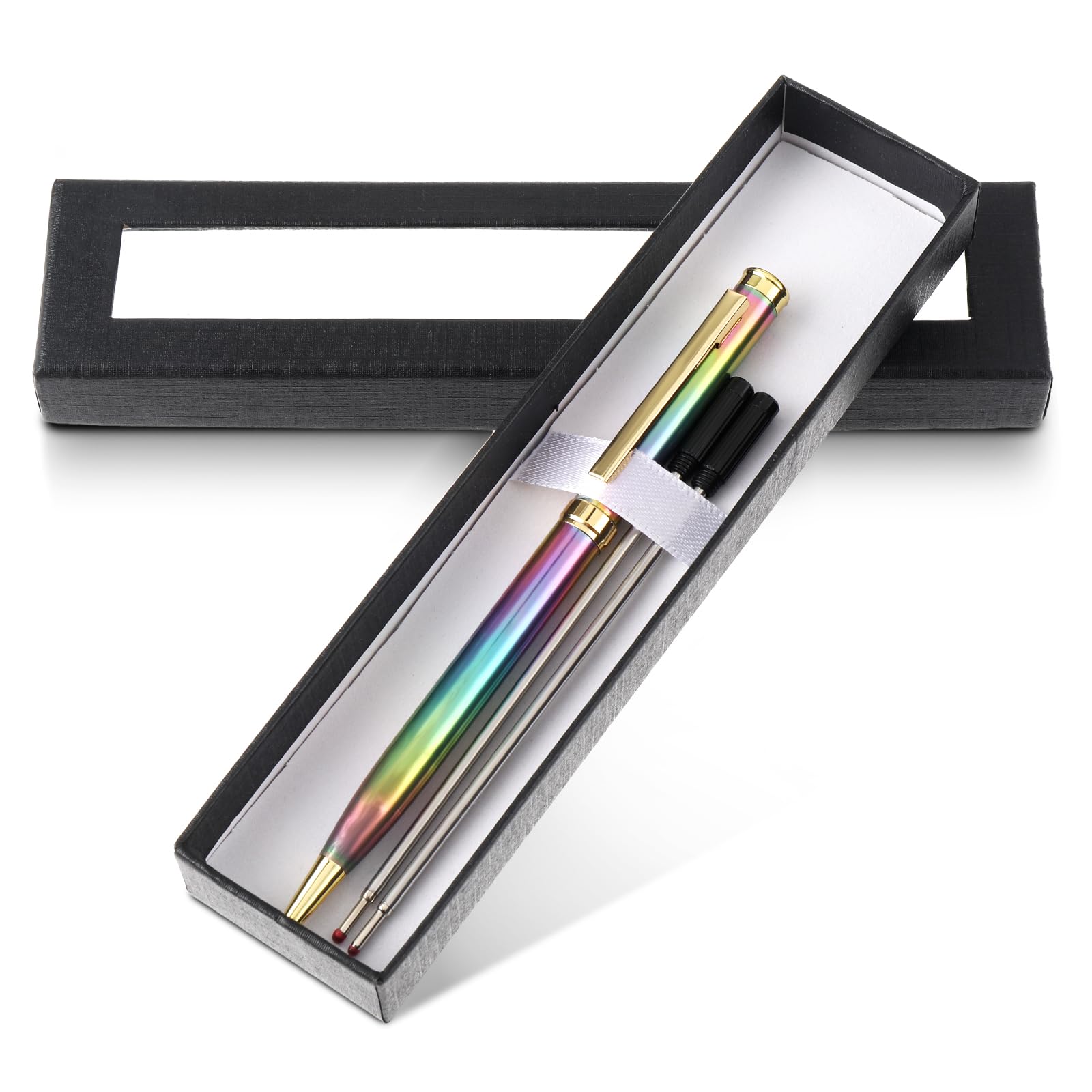 TIESOME Business Metal Ballpoint Pen, Luxury 0.5mm Ball Point Pens with 2 Pcs Ink Refills Twist Rollerball Pens Handwriting Gel Pens Gift Pen For Colleagues Family
