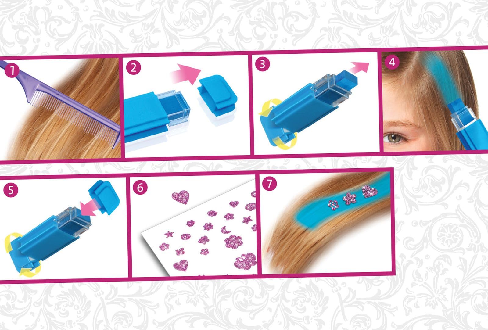 Lena 42536 Fashion Set kreda do włosów, od 6 lat do 99 lat