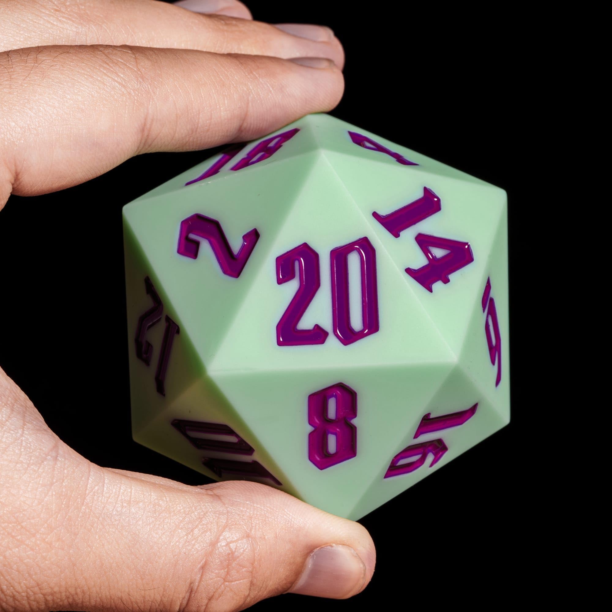 Dados D20 de silicona de 55 mm, dados grandes D20 individuales de 20 caras, dados poliédricos gigantes D20 con caja de regalo para Dungeons and Dragons RPG, bar, pub, club, fiesta, aula