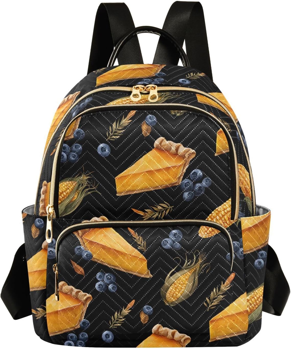 Pumpkin Pie Blueberry Corn Backpack Purse for Women Shoulder Bag Fashion Daypack Ladies Handbag Lightweight Travel Bag Rucksack