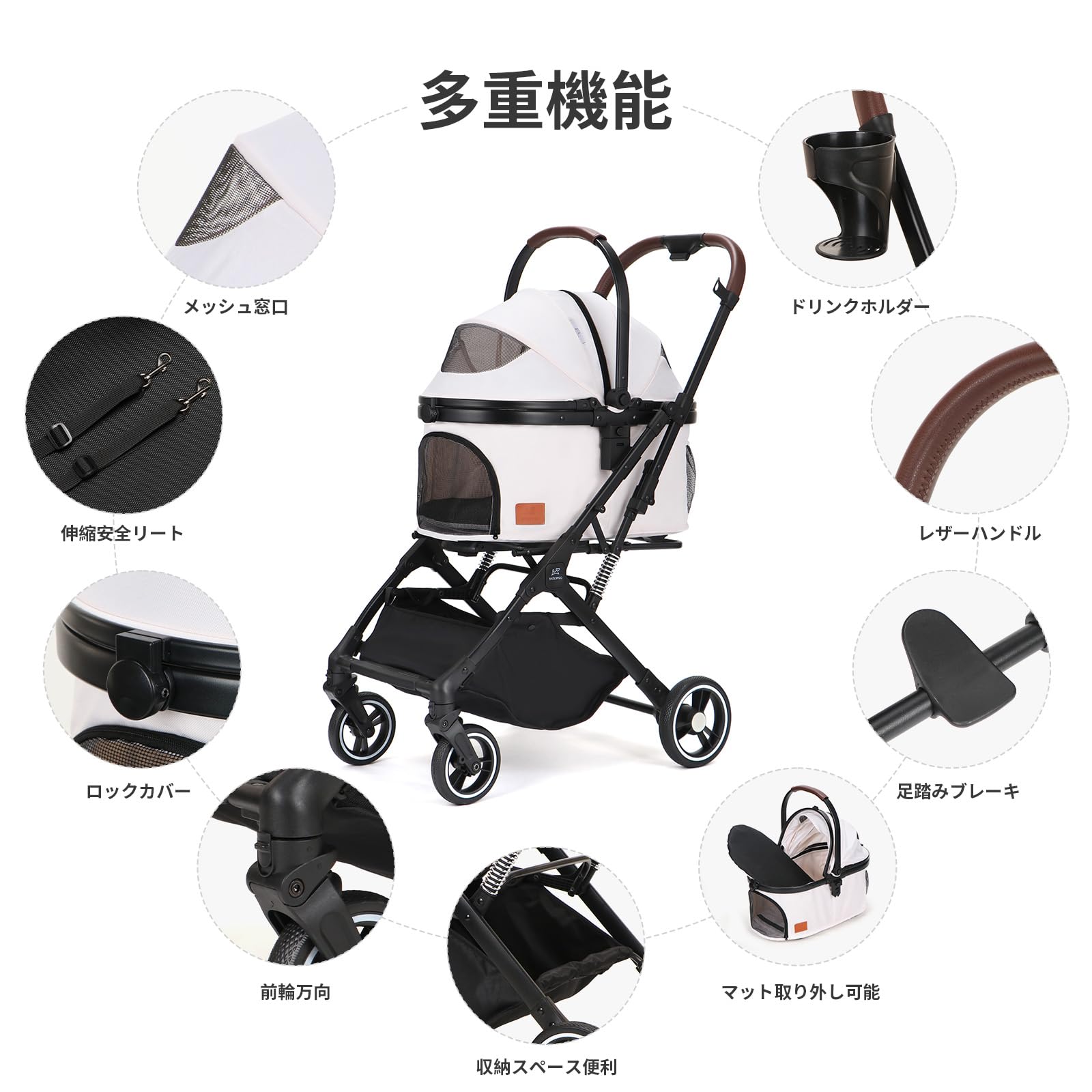 Amazon.co.jp: SKISOPGO ペットカート 分離型 ペットバギー 折りたたみ 