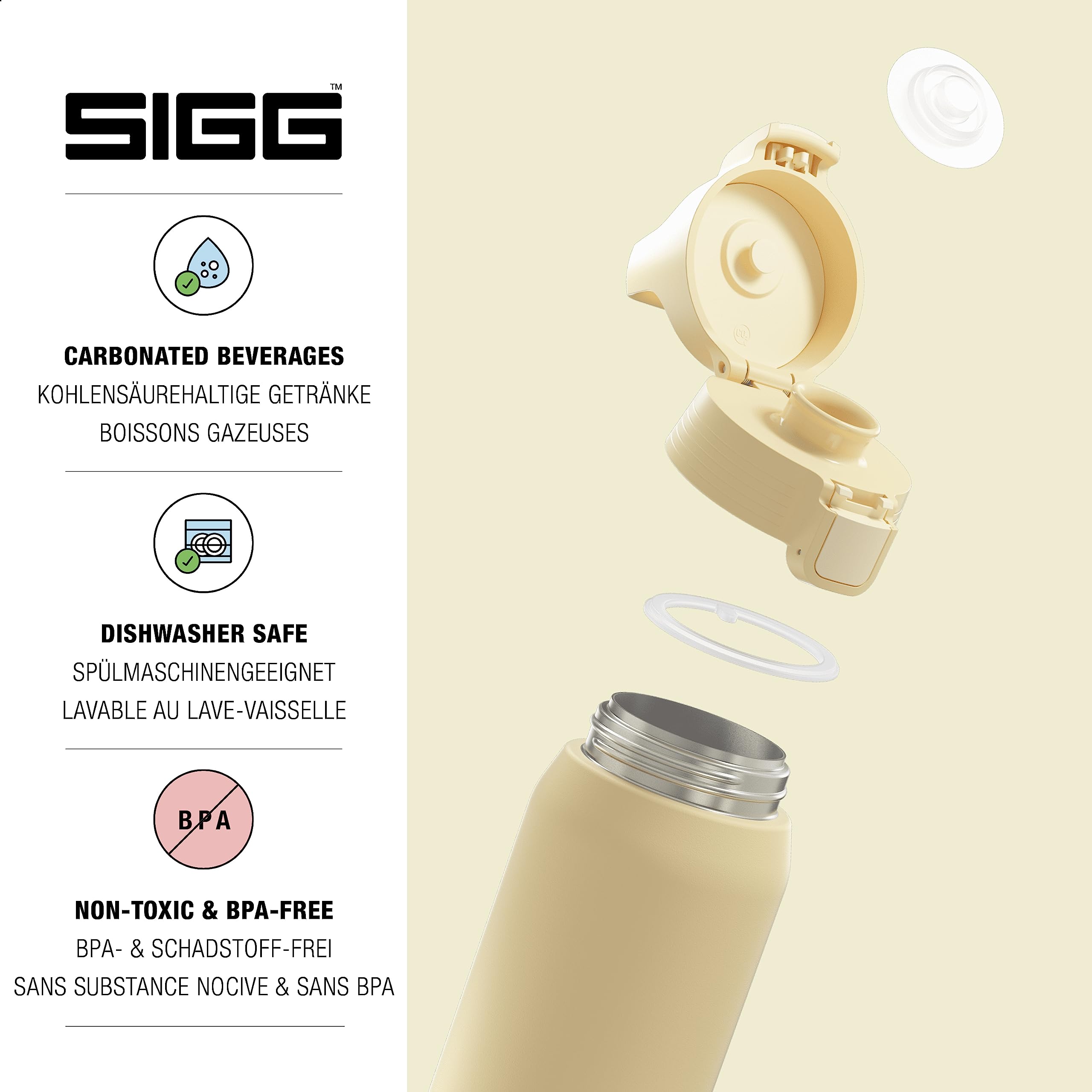 SIGG, Insulated Water Bottle, Shield Therm One, Suitable for Carbonated Beverages, Leakproof, Dishwasher Safe, BPA Free - Image 3