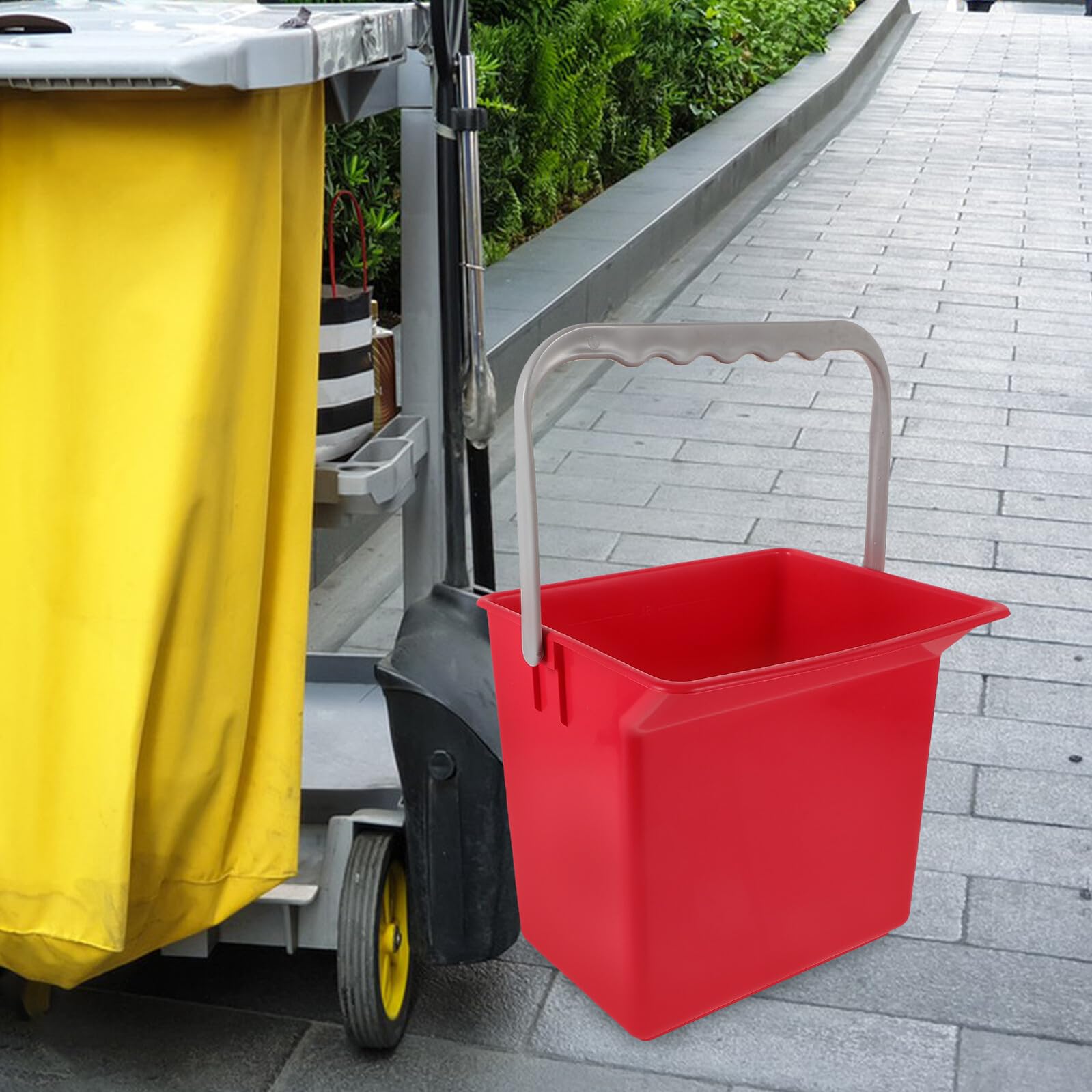 Secchio Capacità Grande in Plastica con Manico Comodo Rettangolare Uso Versatile per Pulizie Domestiche per Casa e Auto