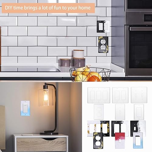 Miniatura 7 de Tanlee 6 piezas de cubierta de interruptor de resina, panel de interruptor de luz, molde de silicona, molde de epoxi para hacer manualidades