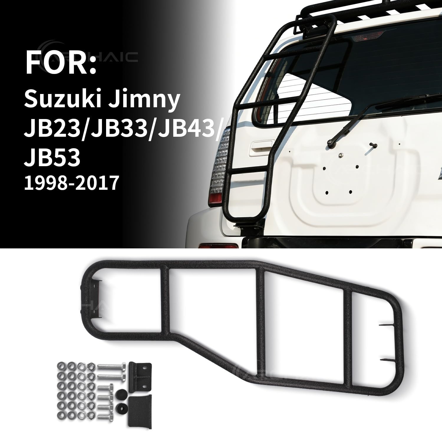 Archaic Échelle de hayon pour Suzuki Jimny JB23 JB33 JB43 1998-2017,Échelle de Queue échelle de Cross-Country pour Jimny