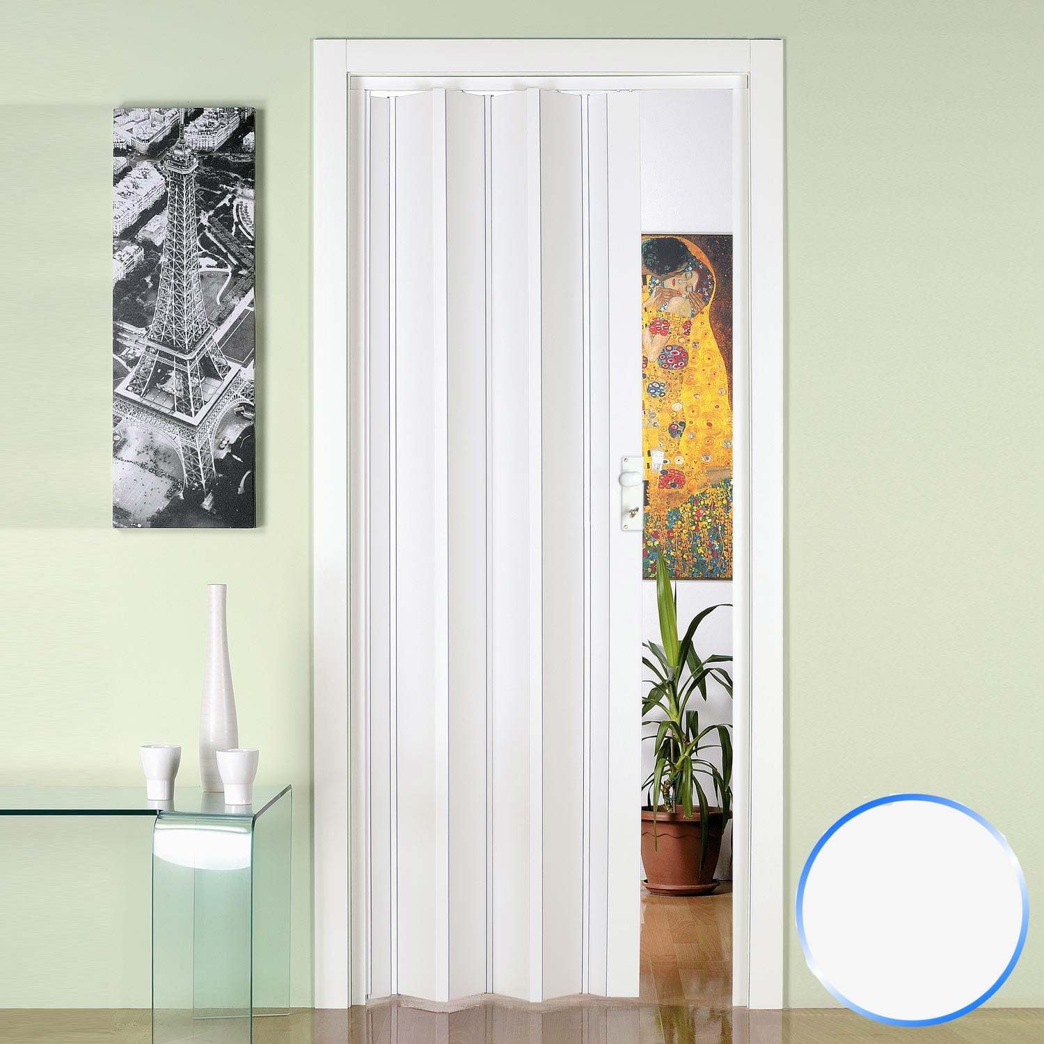 Forte Puerta Plegable de Interior de PVC Blanco 88,5x214 cm Mod.Luciana