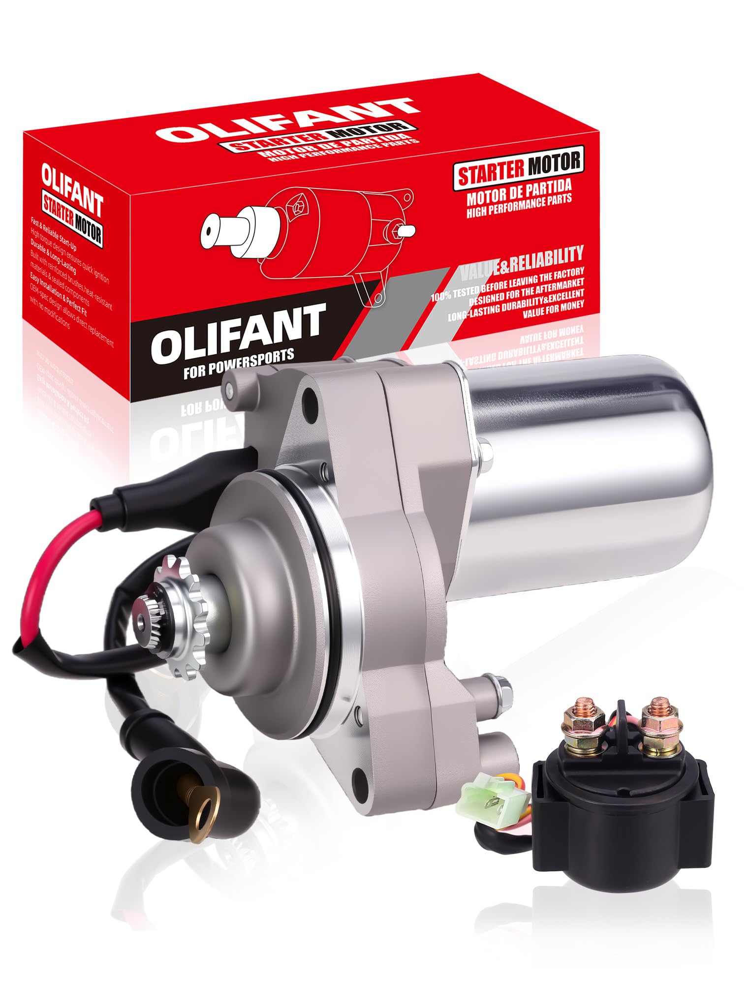 Starter Motor for 90cc 110cc 125cc Chinese ATV 3 Bolt Starter with Wire for Taotao Jetmoto Roketa Sunl Coolster