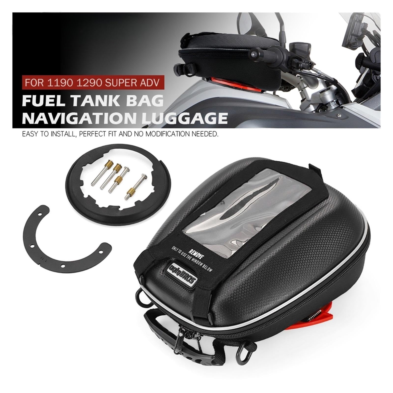 Tankrucksack Gepäck for 1050 1090 1190 Super Adventure 1290 Super Duke R/GT ADV Motorrad wasserdichte Renntaschen Tanklock Ring (Color : Bag one Set)